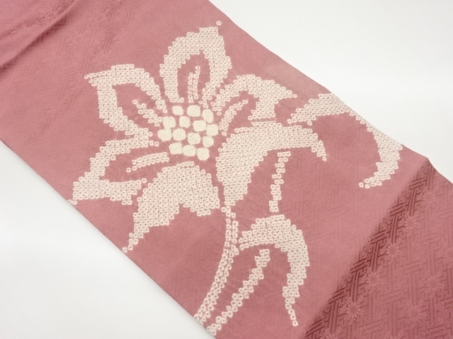 JAPANESE NAGOYA OBI / SHIBORI / FLORAL PLANTS